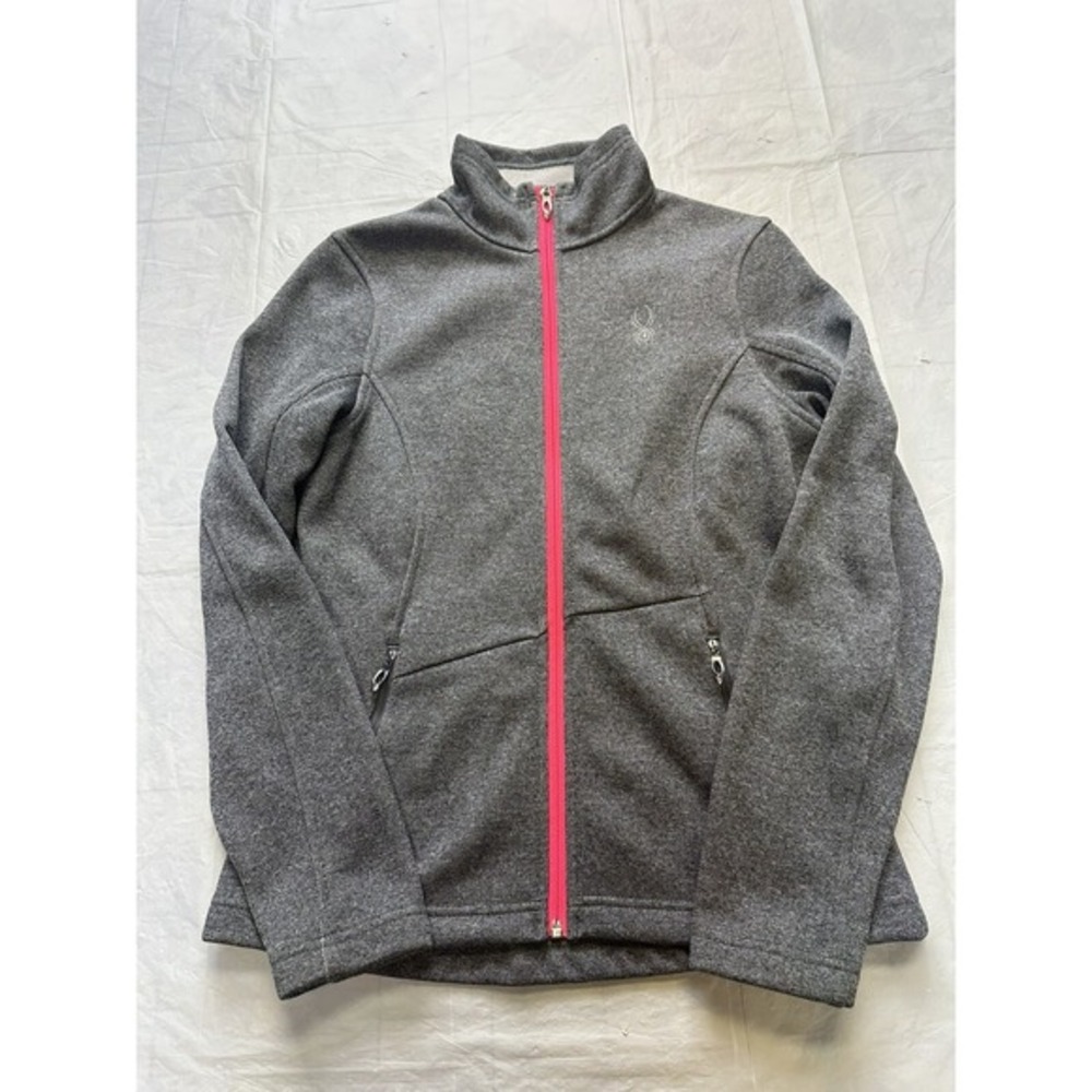 Spyder Core Sweater Gray Full Zip Jacket Womens size Medium‎ Pockets